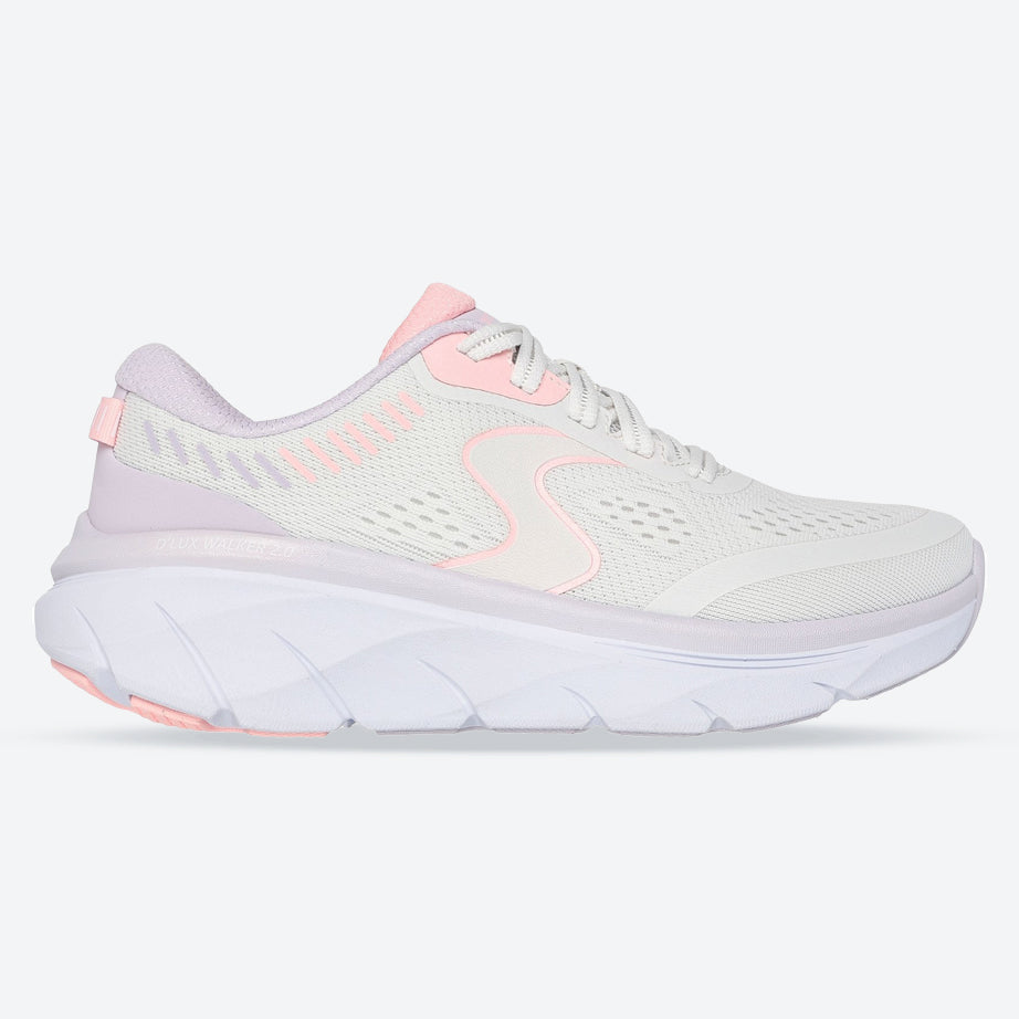 Women's Wide Fit Skechers 150007 D'lux Walker 2.0 Active Pace Trainers in Black/Lavender - Image 7