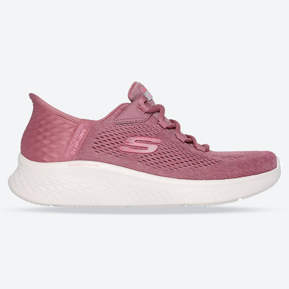 Women's Wide Fit Skechers 150012 Slip-ins Skech Lite Pro Natural Trainers in Grey/Multi - Image 12