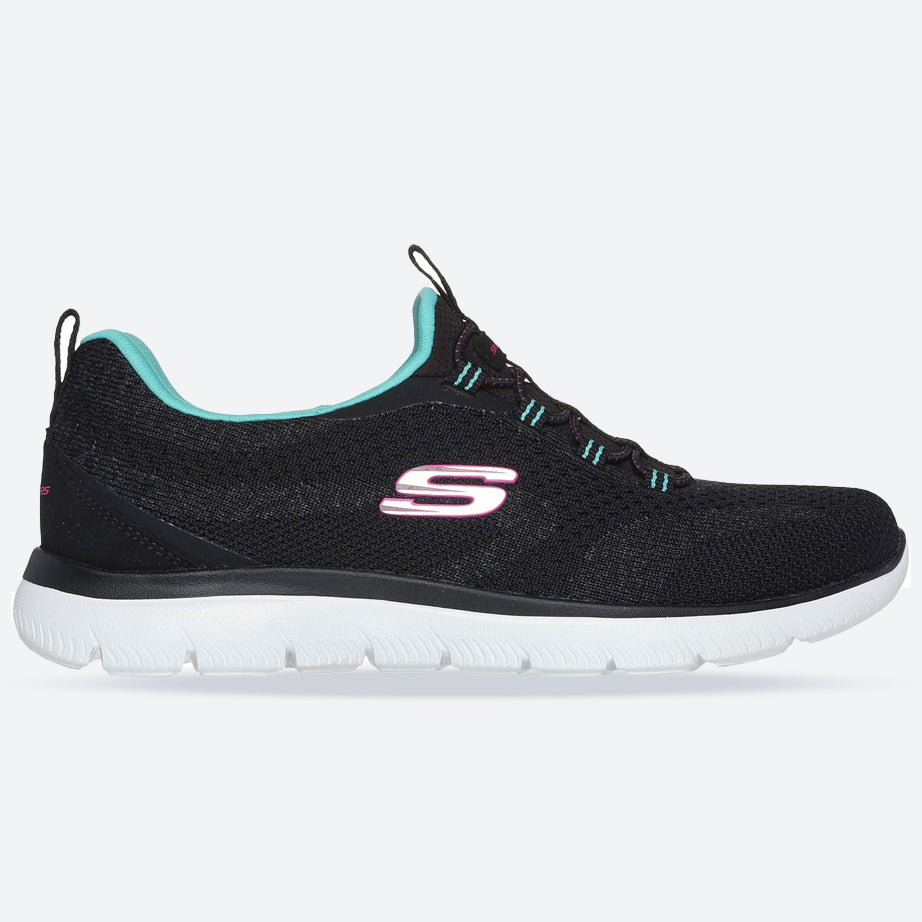 Women's Wide Fit Skechers 150120 Summits New Nature Trainers in Black/Multi - Image 1