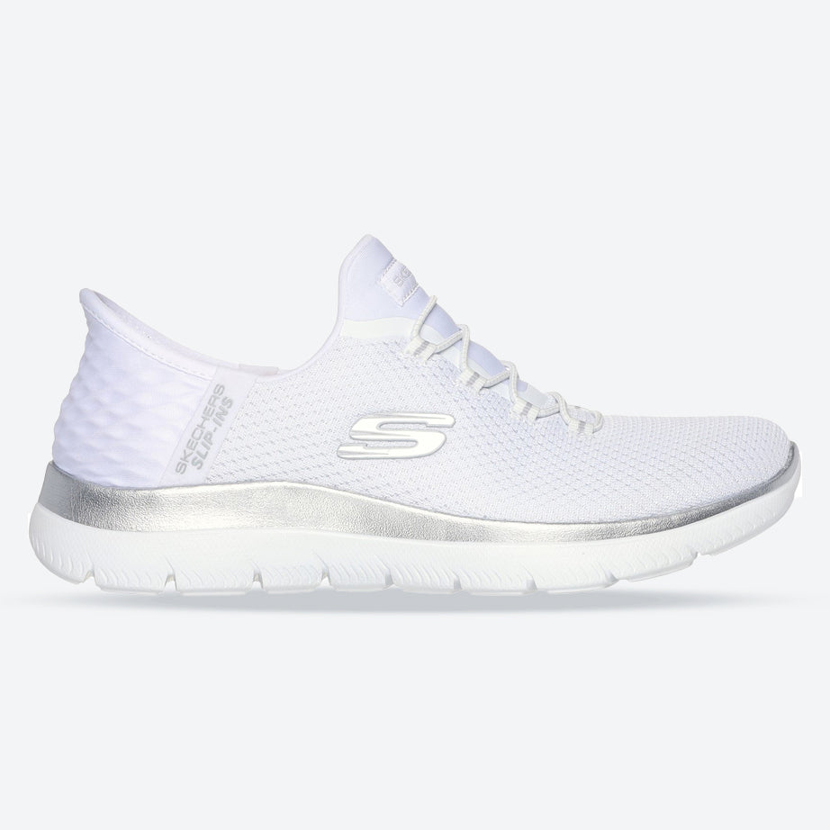 Women's Wide Fit Skechers 150123 Slip-ins Summits Diamond Dream Trainer in Navy/Pink - Image 7