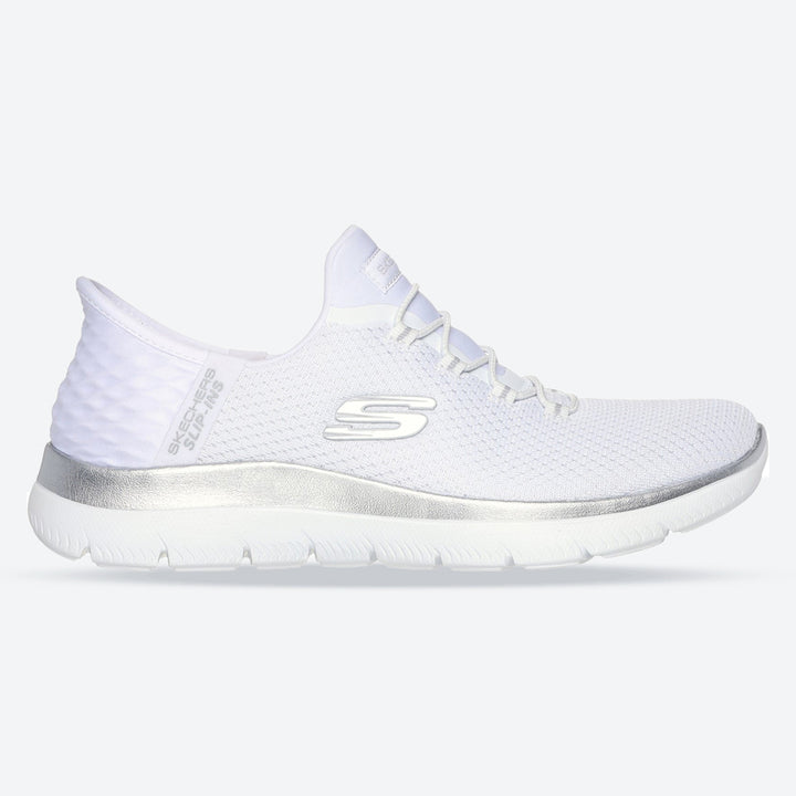 Women's Wide Fit Skechers 150123 Slip-ins Summits Diamond Dream Trainer in Navy/Pink - Image 1