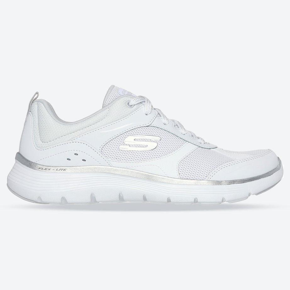 Womens Wide Fit Skechers 150202 Flex Appeal 5.0 Fresh Touch Trainers in Navy/Hot Pink - Image 7