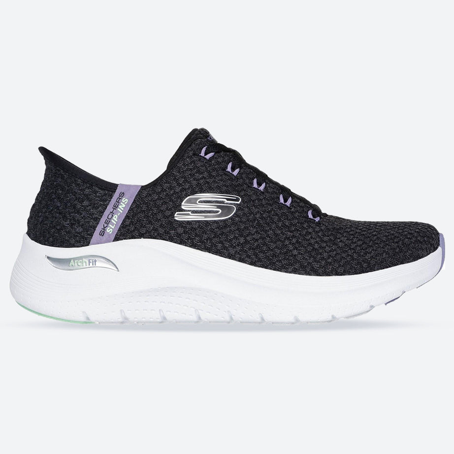 Women's Wide Fit Skechers 150322 Slip-ins Arch Fit 2.0 Trainers in Black/Multi - Image 1
