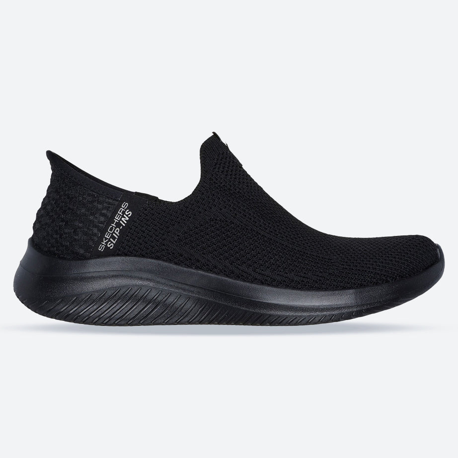 Women's Wide Fit Skechers 150450 Slip-ins Ultra Flex 3.0 Easy Win Trainers in Black/White - Image 1