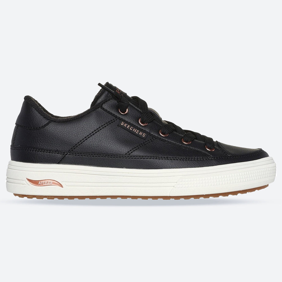 Women's Wide Fit Skechers 177189 Arch Fit Arcade On My Way Trainers in Black - Image 1