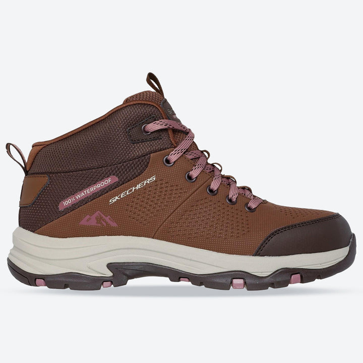 Women's Relaxed Fit Skechers 180005 Waterproof Trego Trail Destination Boots in Black/Charcoal - Image 1