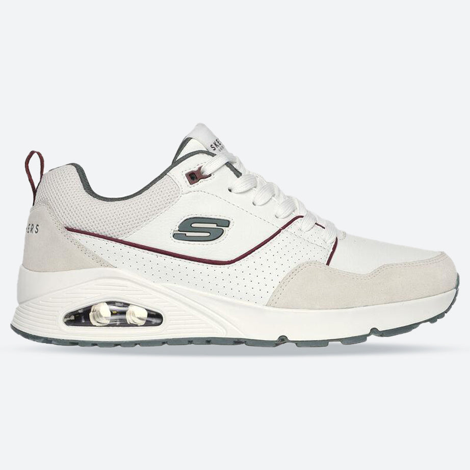 Men's Wide Fit Skechers 183020 Uno Retro One Trainers in White/Green - Image 13