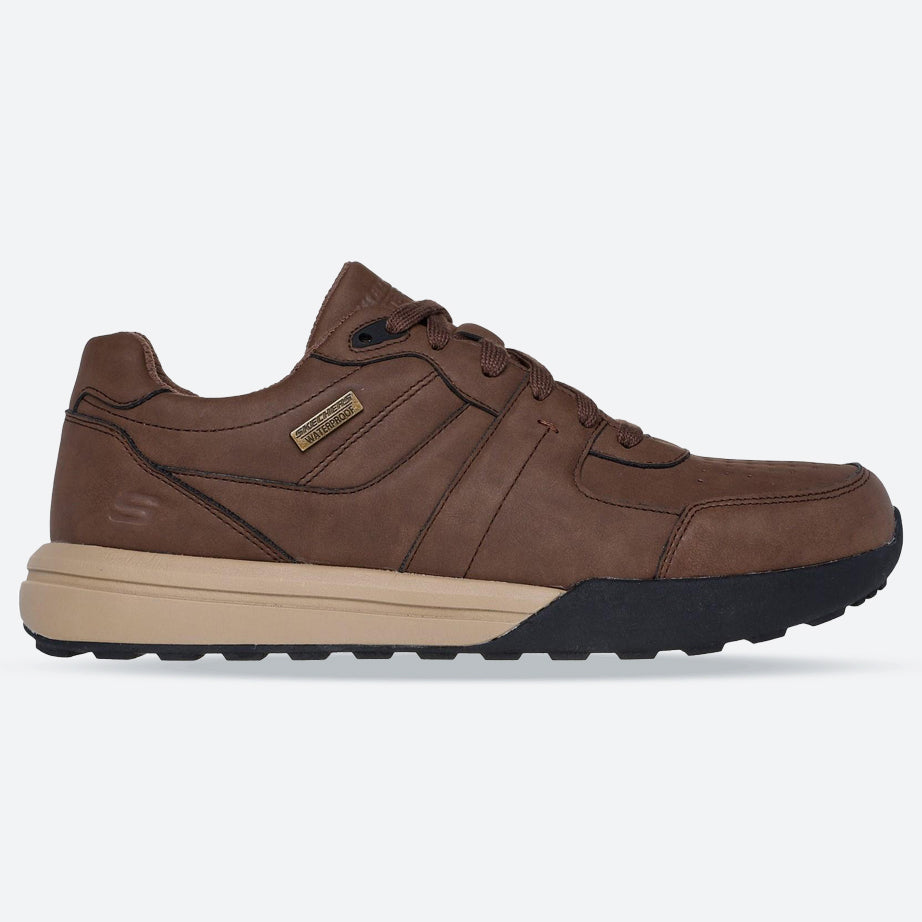 Men's Wide Fit Skechers 205236 Waterproof Netson Trainers in Brown - Image 12