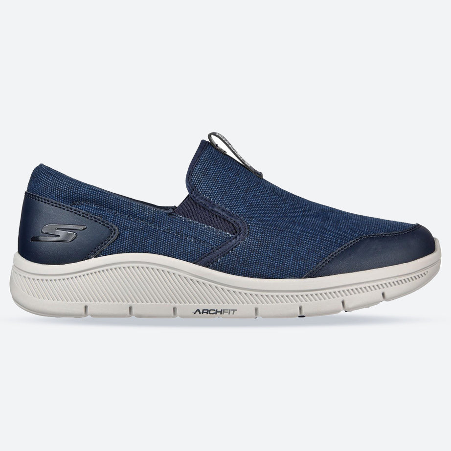 Men's Wide Fit Skechers 214035 Go Golf Arch Fit Trainers in Navy/Grey - Image 1