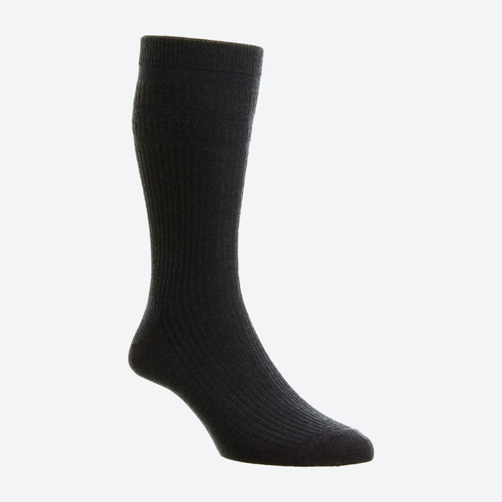 Mens HJ HALL Softop HJ190 Wool Socks in Black - Image 1