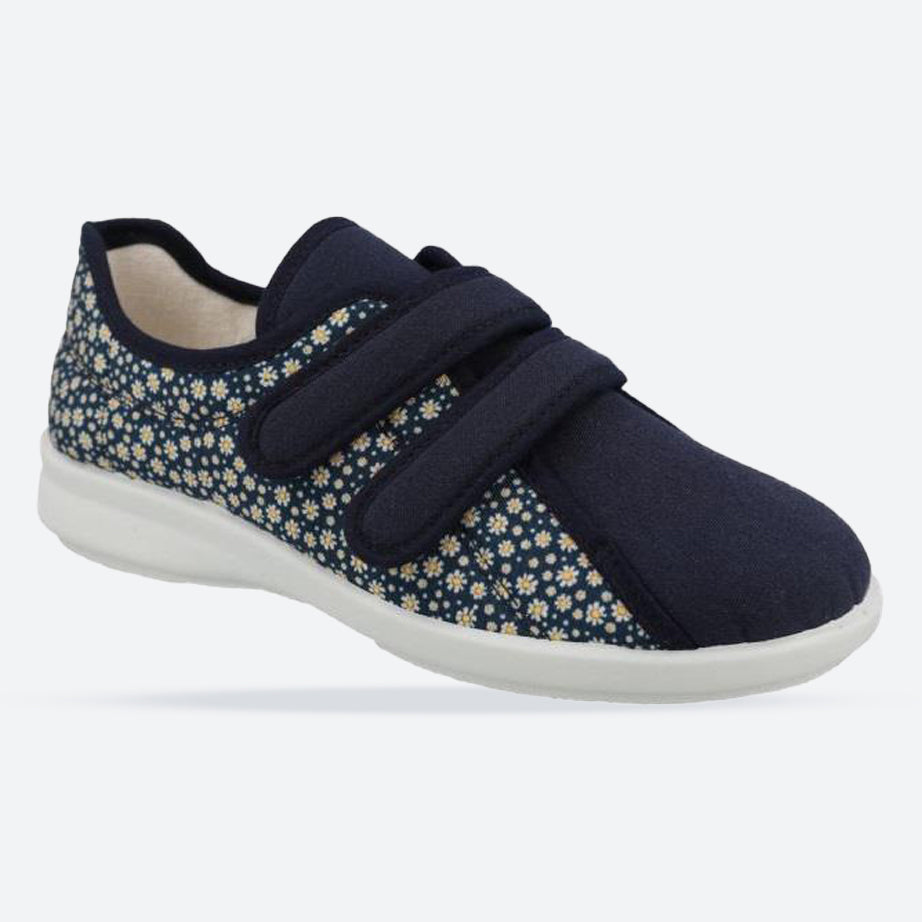 Women's Wide Fit DB Spring Canvas Shoes in Navy - Image 1
