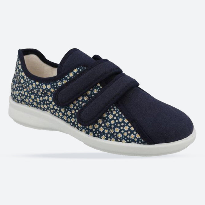 Women's Wide Fit DB Spring Canvas Shoes in Navy - Image 1