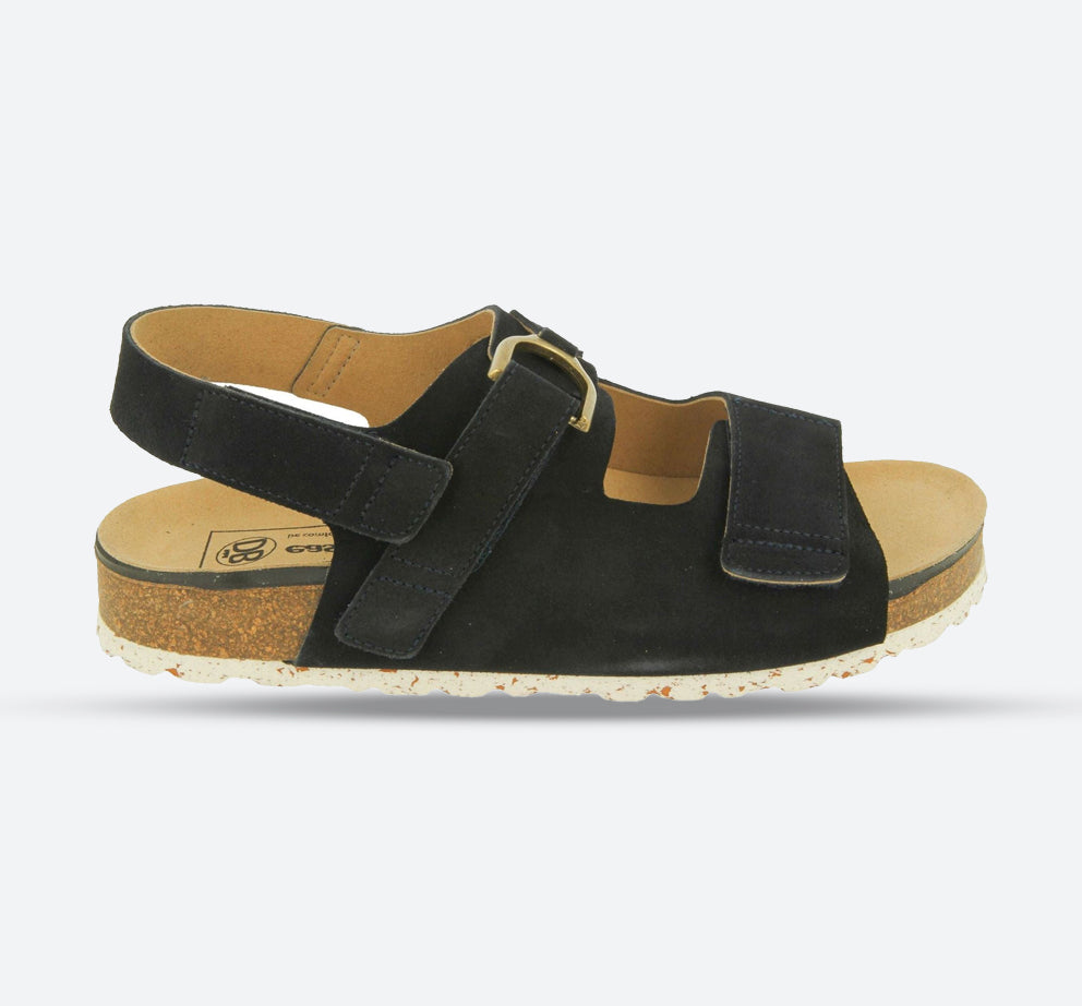 Womens Wide Fit DB Stacey Sandals in Dark Navy Suede - Image 1