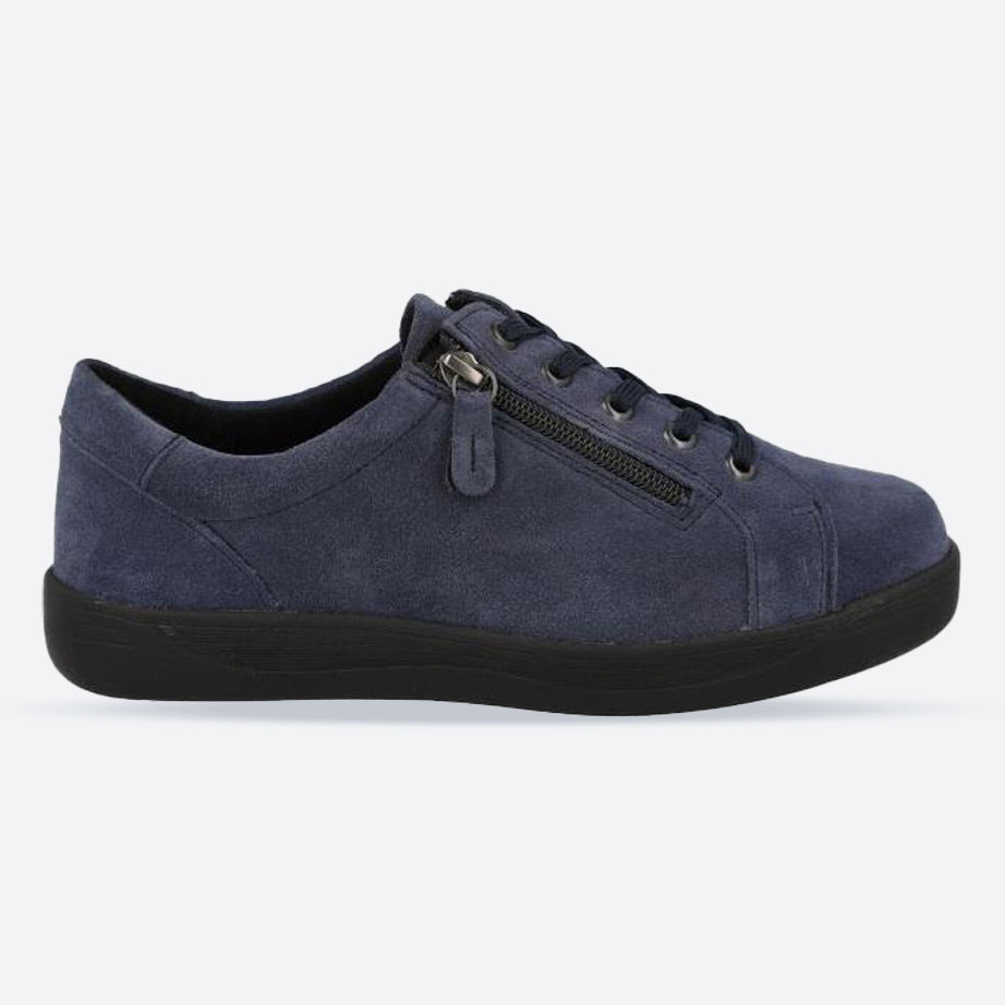 Women's Wide Fit DB Sugar Shoes in Blue Suede - Image 1