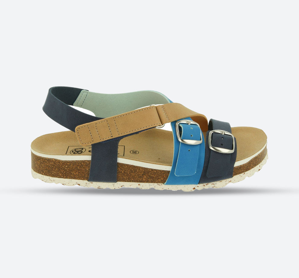 Womens Wide Fit DB Suki Sandals in Blue Multi Synthetic - Image 1