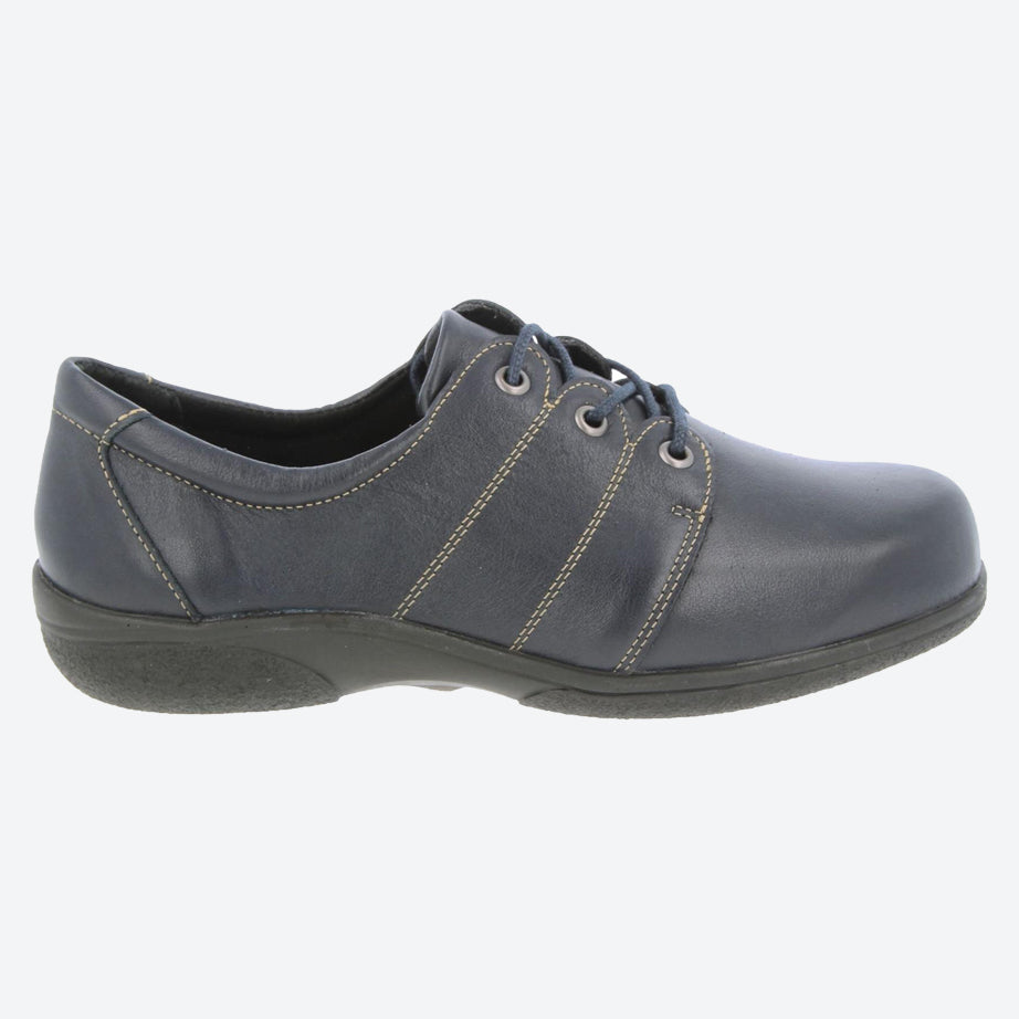 Womens Wide Fit DB Swan Shoes in Black Leather - Image 5
