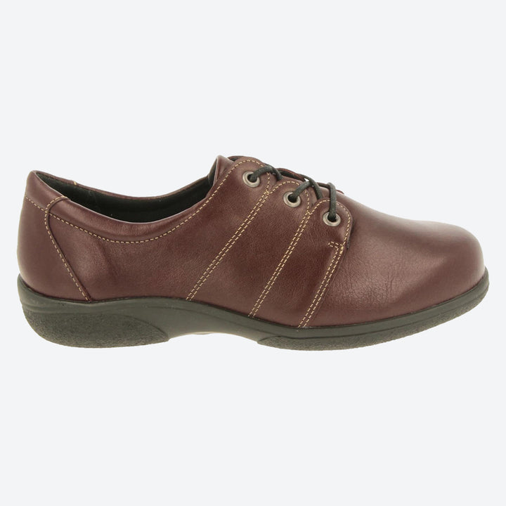 Womens Wide Fit DB Swan Shoes in Black Leather - Image 1