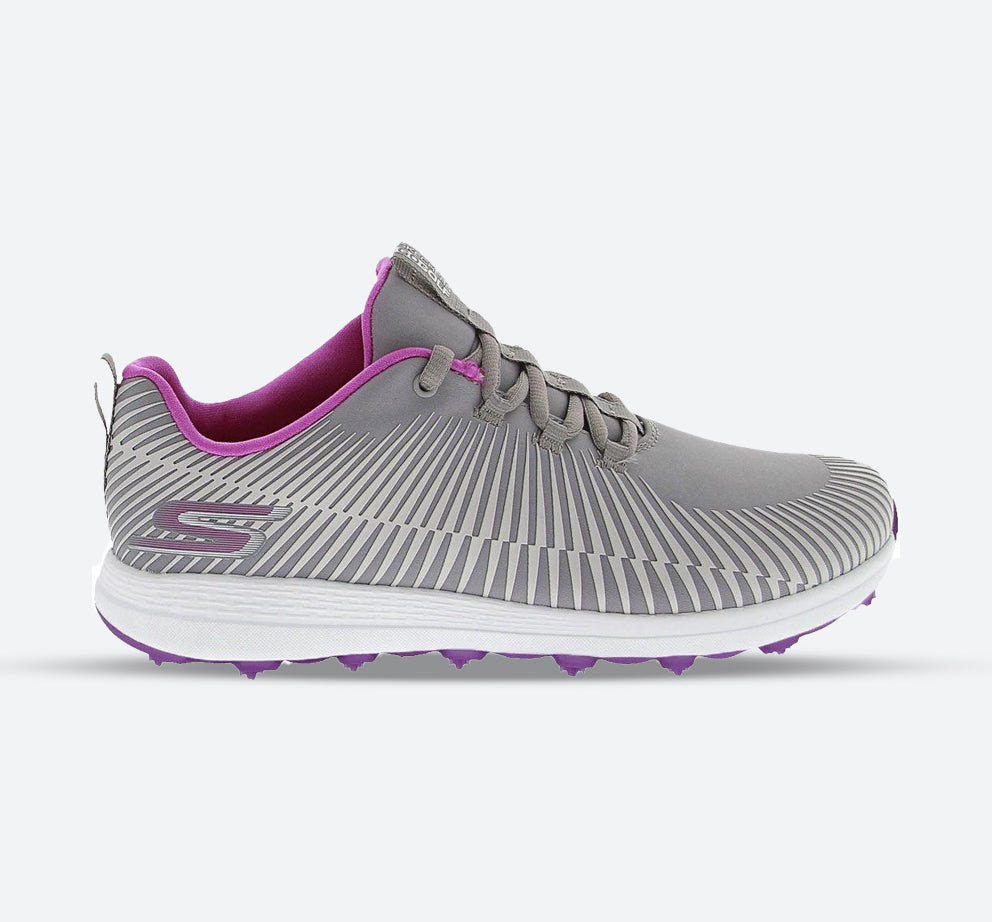 Women's Relaxed Fit 123021 Skechers Go Golf Max Swing Golf Shoes in Grey/Purple - Image 1
