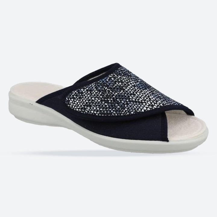 Women's Wide Fit DB Tasha Mule Shoes in Navy - Image 1