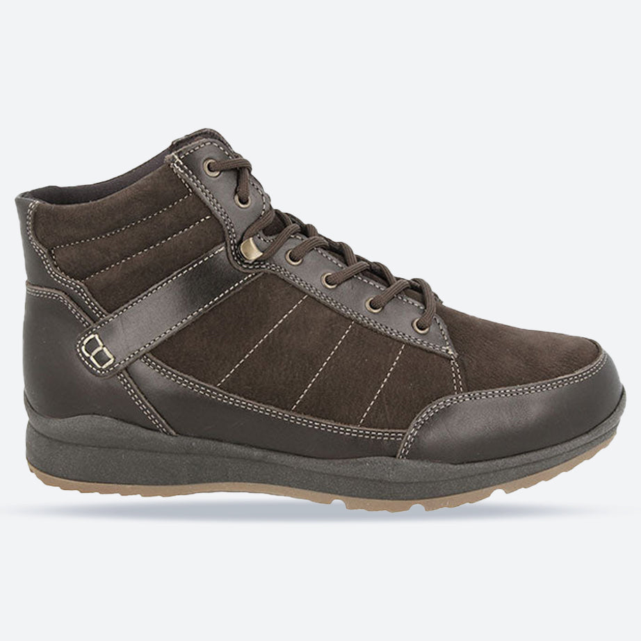 Mens Wide Fit DB Tilbrook Boots in Black Lea/Suede - Image 9