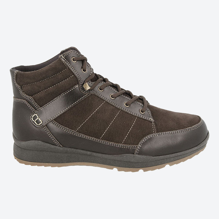 Mens Wide Fit DB Tilbrook Boots in Black Lea/Suede - Image 5