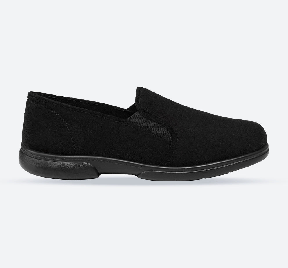 Mens Wide Fit Tredd Well Seth Slip On Slippers in Black - Image 1