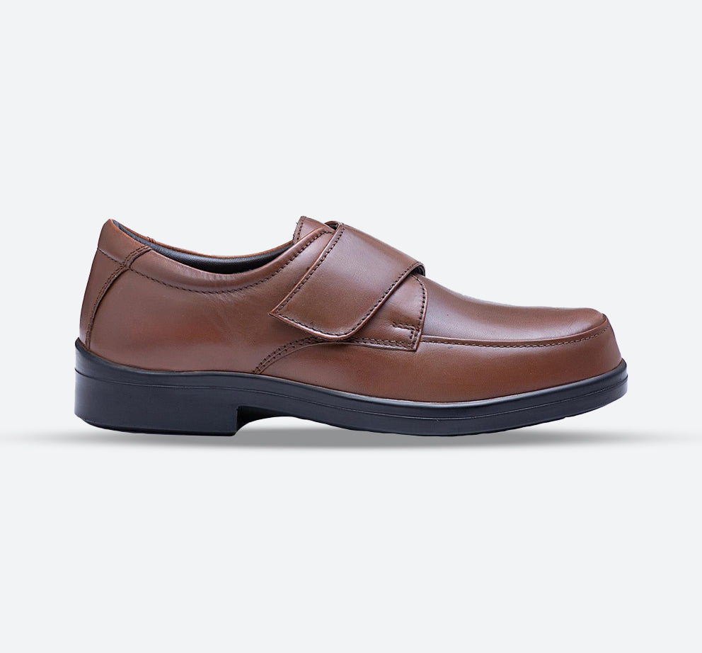 Mens Wide Fit Tredd Well York Velcro Shoes - Tan in Tan - Image 1