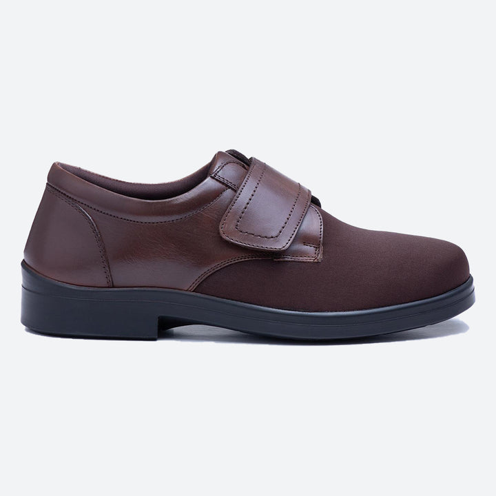 Mens Wide Fit Tredd Well Benjamin Velcro Soft Stretch Shoes in Black - Image 1