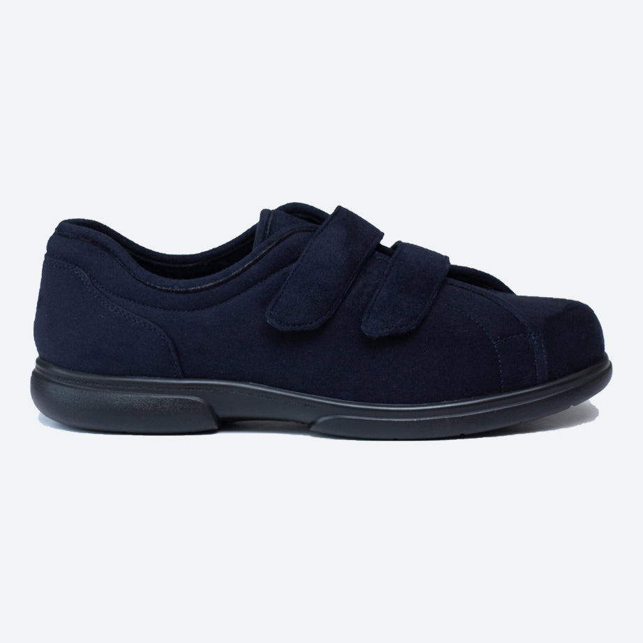 Mens Wide Fit Tredd Well Stanley Velcro Slippers in Black - Image 7
