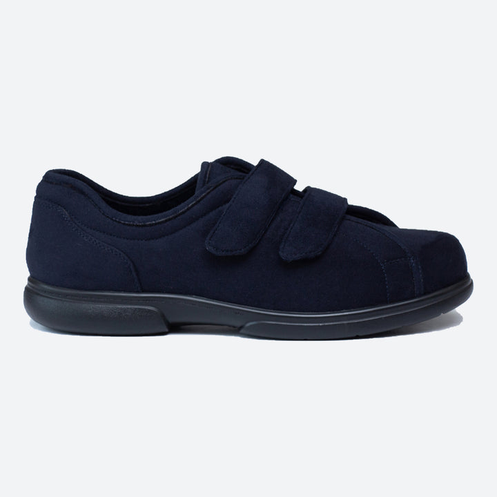 Mens Wide Fit Tredd Well Stanley Velcro Slippers in Black - Image 1