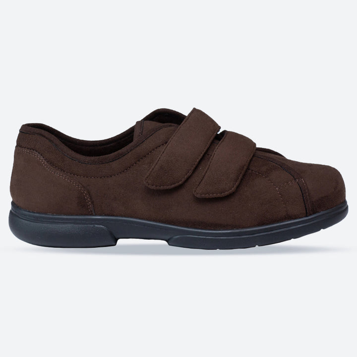 Mens Wide Fit Tredd Well Stanley Velcro Slippers in Black - Image 1