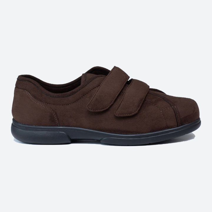 Mens Wide Fit Tredd Well Stanley Velcro Slippers in Black - Image 1