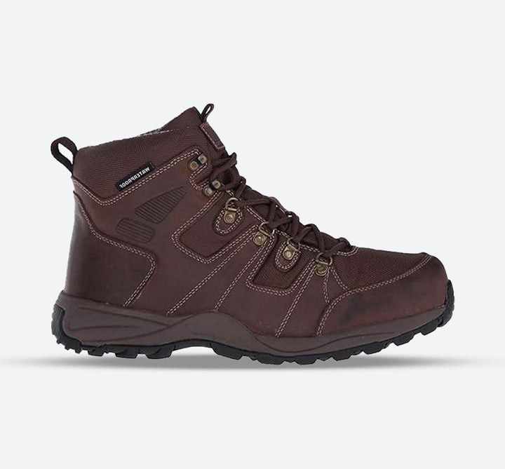 Mens Wide Fit Drew Trek Trekking Waterproof Boots in Dark Brown - Image 1