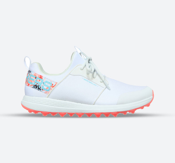 Women's Wide Fit Skechers 123015 Go Golf Max Sport Tropics Sports Trainers in White/Multi - Image 1