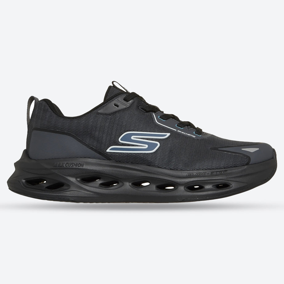 Men's Wide Fit Skechers 220417W Max Cushioning Glide Step Tukker Trainers in Navy/Blue - Image 7