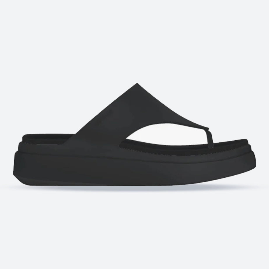 Women's Crocs 209410 Getaway Platform Flip Slippers in Black - Image 1