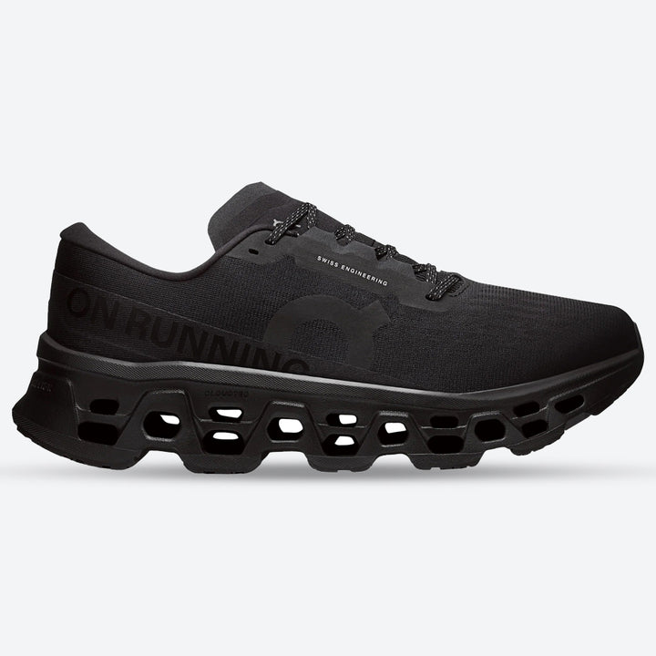 Mens Wide Fit On Cloudmonster 3 Trainers - Black in Black - Image 1