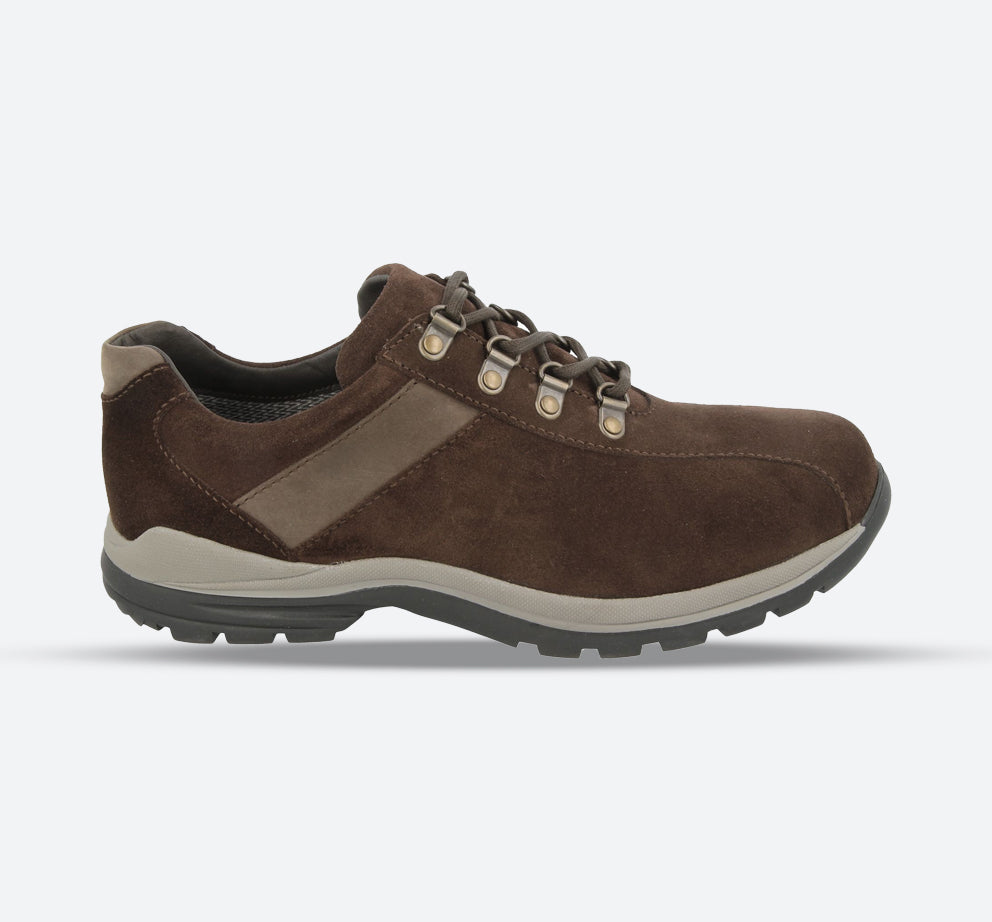 Womens Wide Fit DB Utah Waterproof Hiking Shoes in Brown suede - Image 1