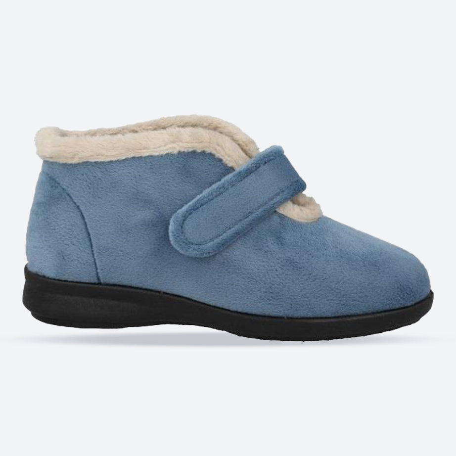 Women's Wide Fit DB Vincent Boots in Sky Blue Velour - Image 1