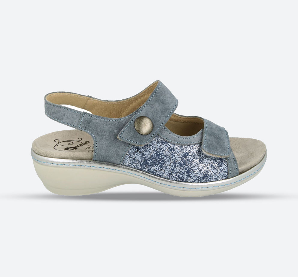 Womens Wide Fit DB Watford Sandals in Sky Blue Nubuck - Image 1