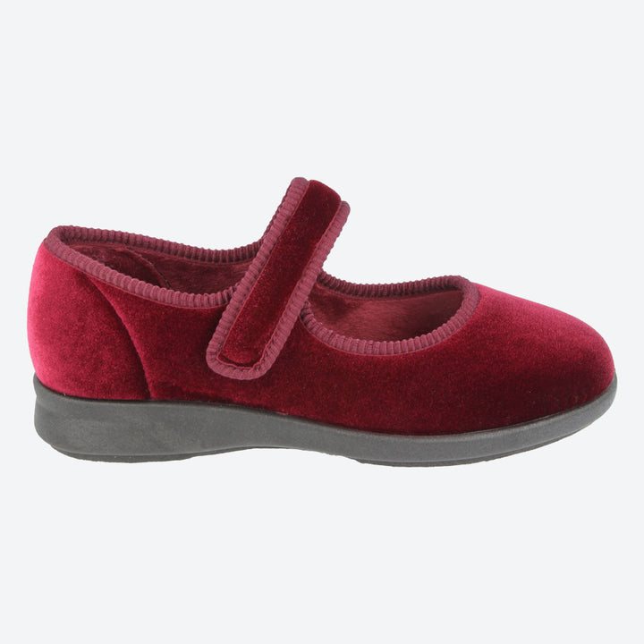Womens Wide Fit DB Whitby Slippers in Black - Image 1