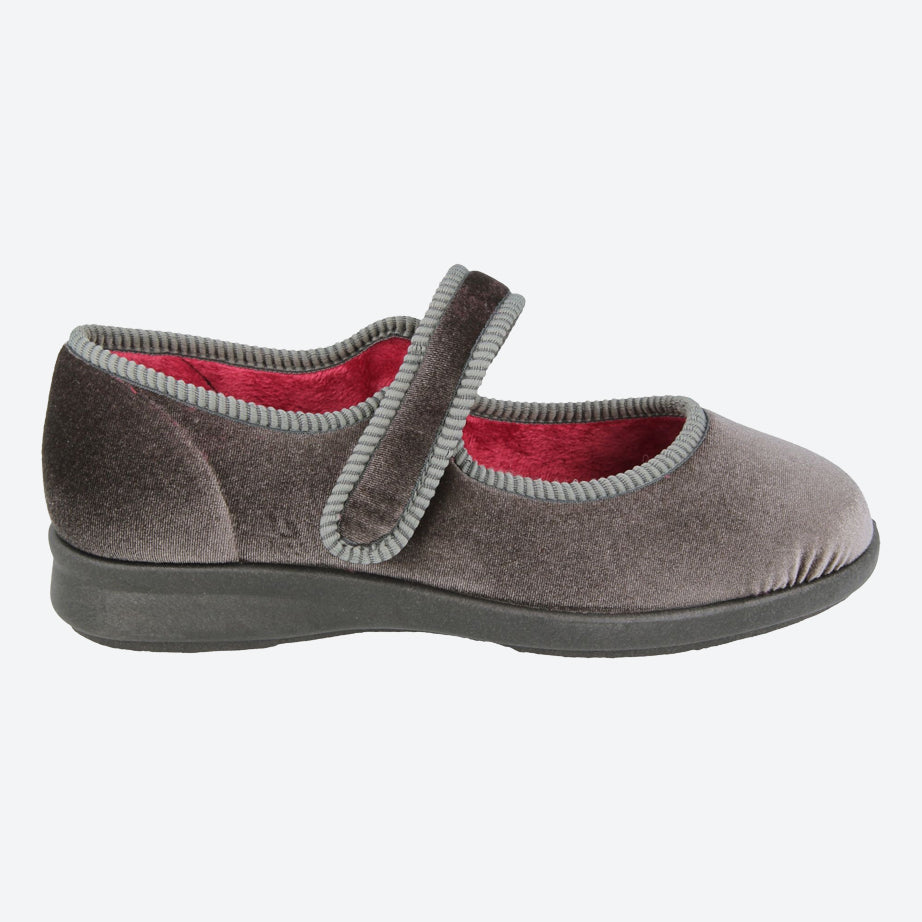 Womens Wide Fit DB Whitby Slippers in Black - Image 13