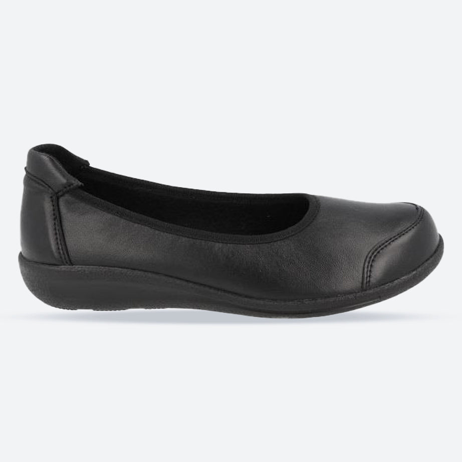 Women's Wide Fit DB Whitethroat Shoes in Black Stretch / Lea - Image 1