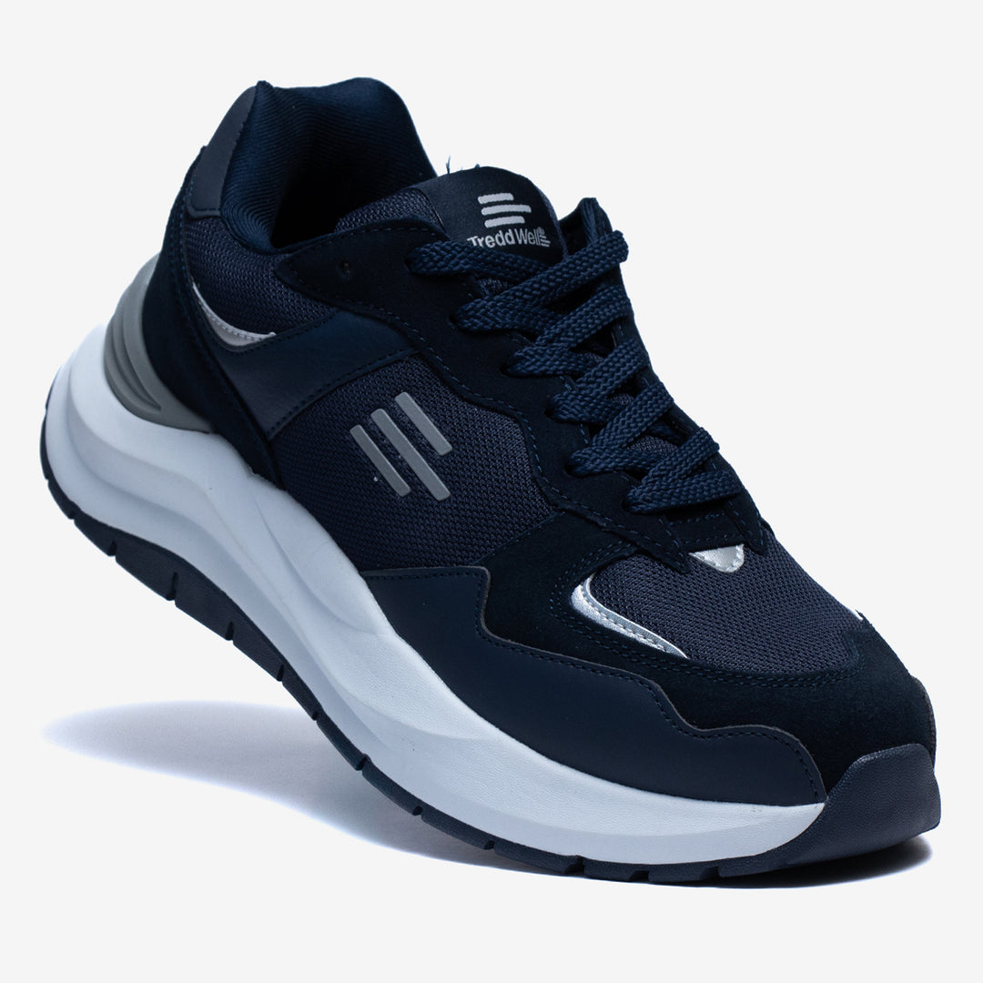 Men's Wide Fit Tredd Well Element Trainers in Navy - Image 3
