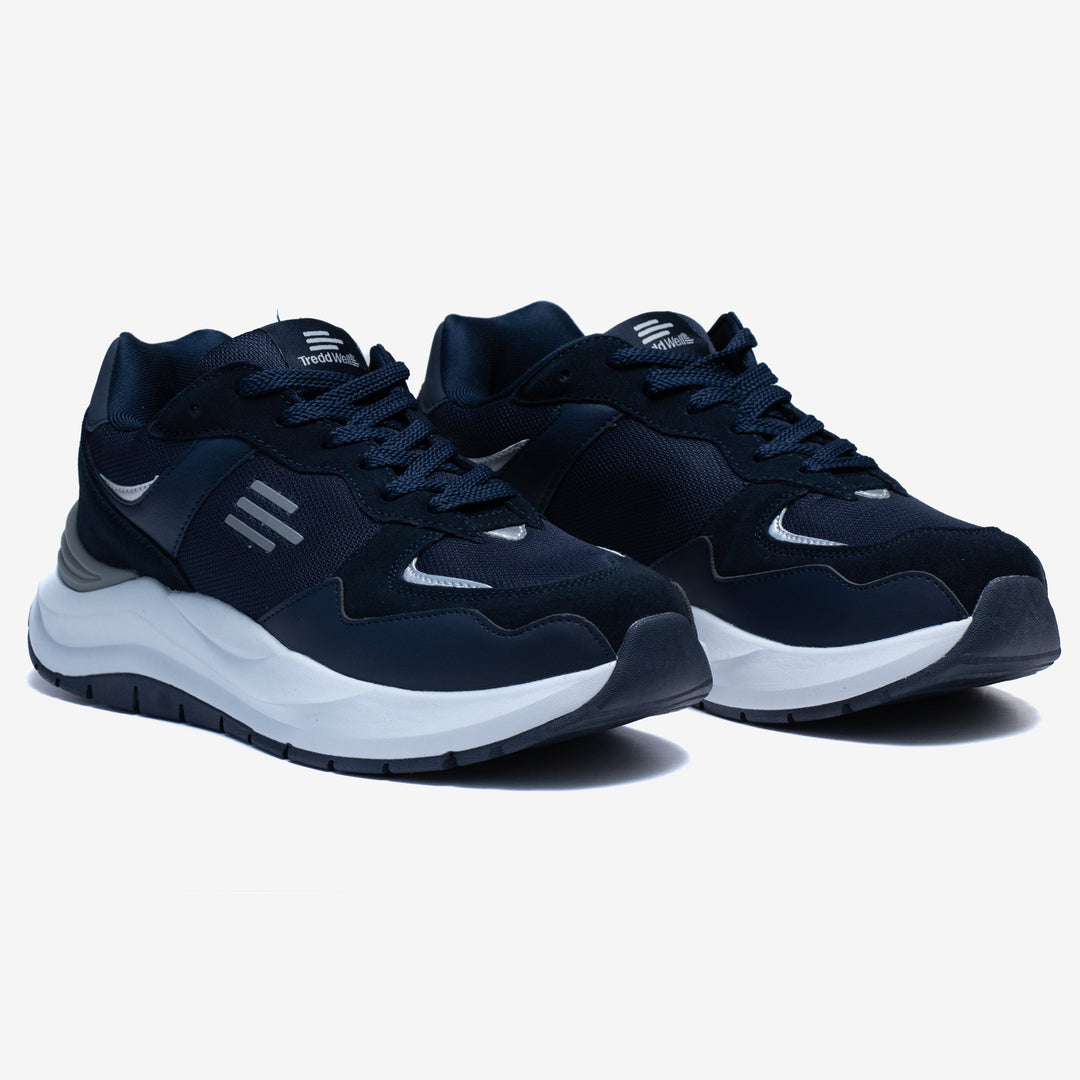 Men's Wide Fit Tredd Well Element Trainers in Navy - Image 5