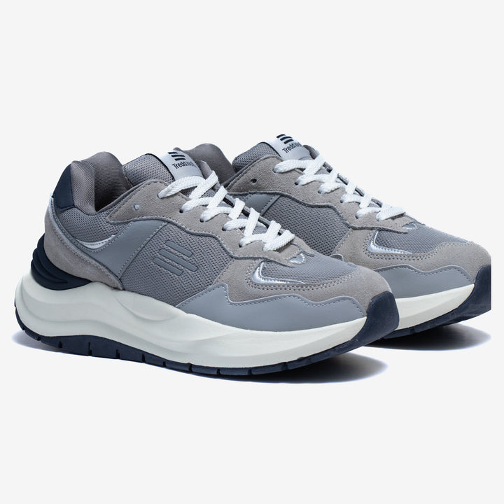 Men's Wide Fit Tredd Well Stoner Trainers in Grey - Image 1