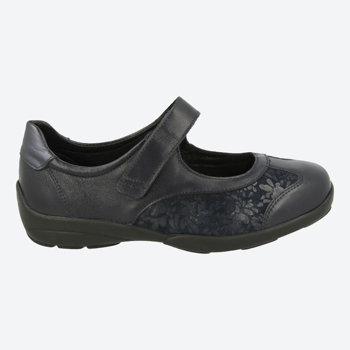 Womens Wide Fit DB Winnipeg Sandals in Black / Stretch - Image 1