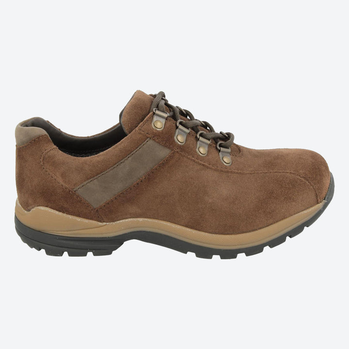 Womens Wide Fit DB Wyoming Walking Trainers in Black Suede - Image 1