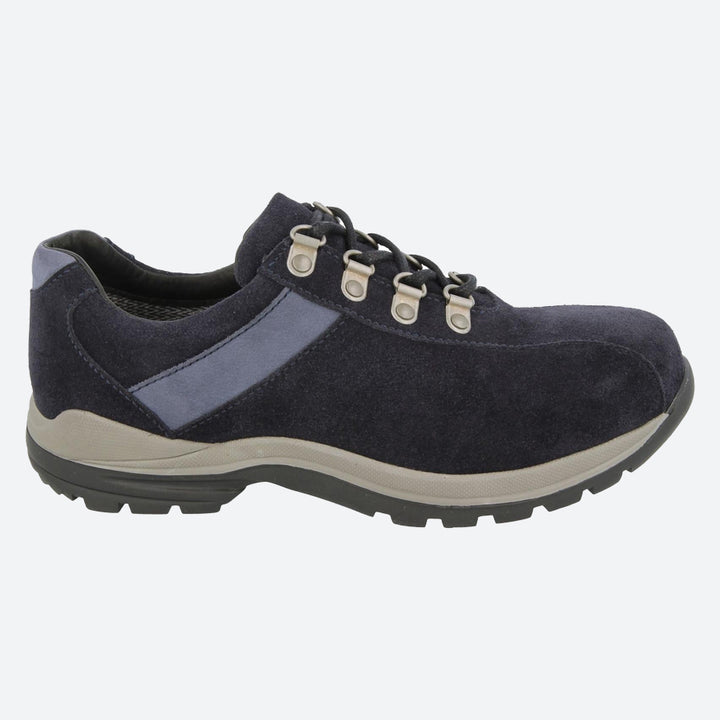 Mens Wide Fit DB Wyoming Walking Trainers in Black Suede - Image 1