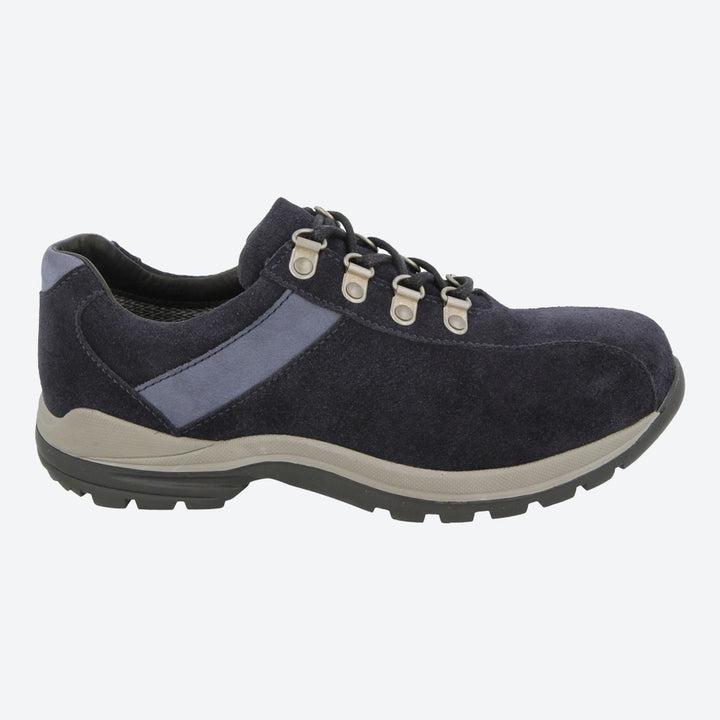 Womens Wide Fit DB Wyoming Walking Trainers in Black Suede - Image 1